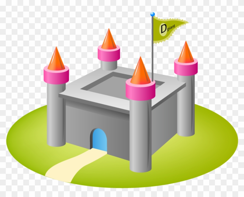 Cartoon Illustration Of A Fairytale Fortified Castle - Castle Clipart