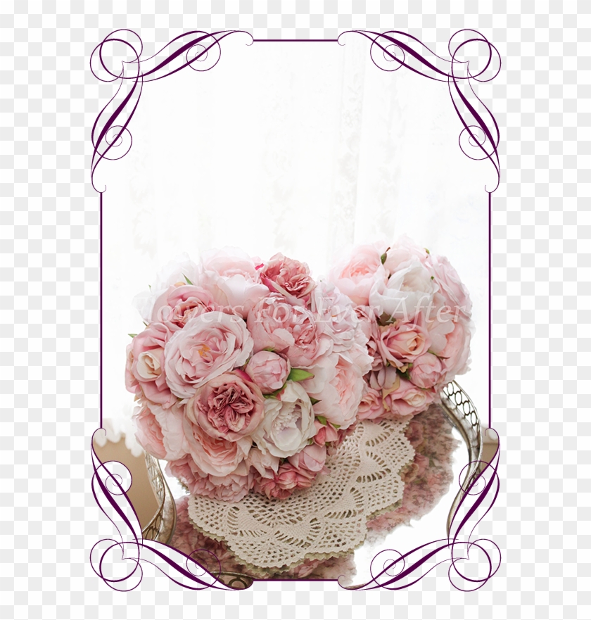 Silk Artificial Romantic Pink Peony And Rose Bridal - Fake Christmas Garland For Table Australia Clipart #4030808