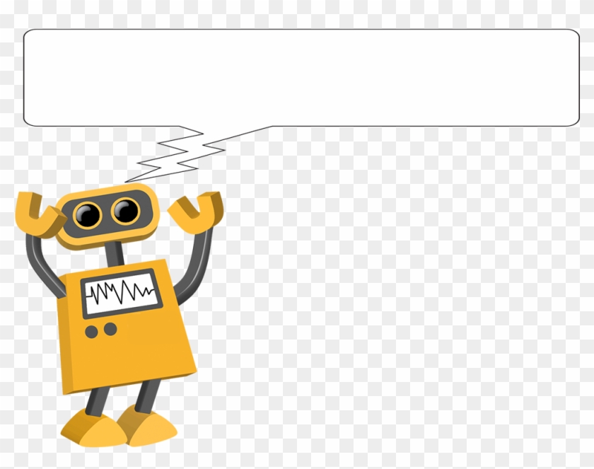 Tim Robot With An Electronic Speech Bubble Above Its - Cartoon Clipart #4031163