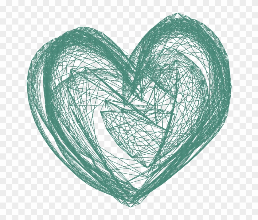Heart Brush Drawn Green Aqua Sticker - Heart Clipart
