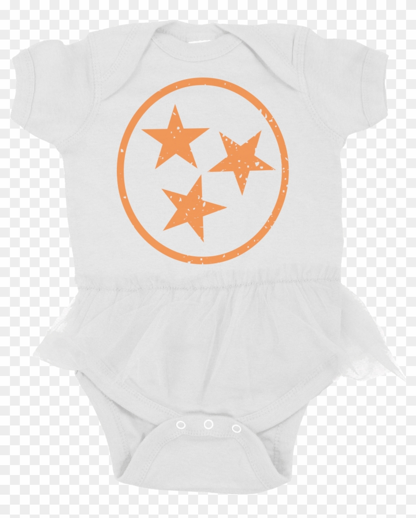 100% Cotton Onesie In White With A White Nylon Tutu - Star Clipart #4033005