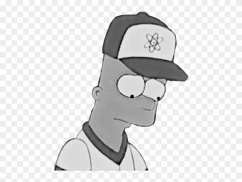 The Simpsons - Black And White Sad Clipart