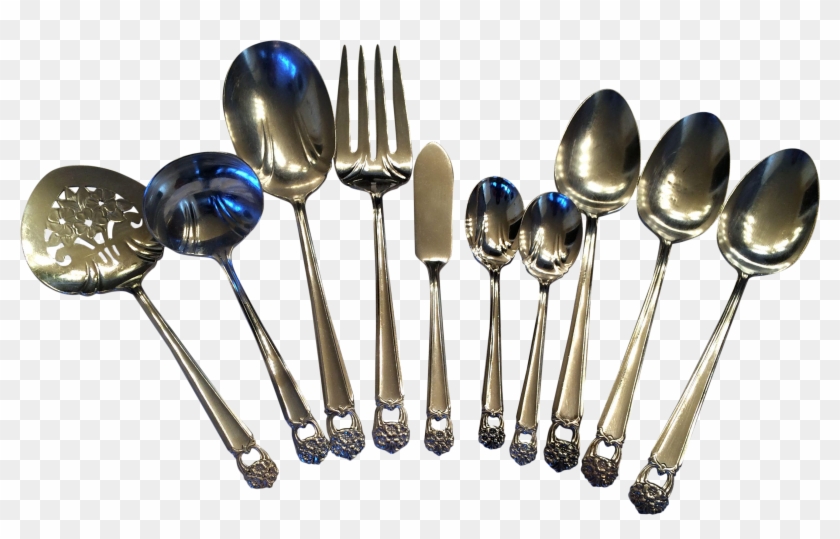 64piece 1950s Eternallyyours Silver-plate Flatware - Spoon Clipart #4033071