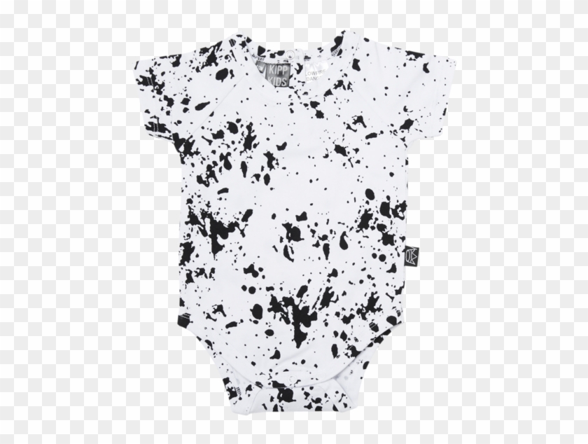 Kipp Kids Short Sleeve Baby Onesie In White Paint Splash - Maillot Clipart #4033100