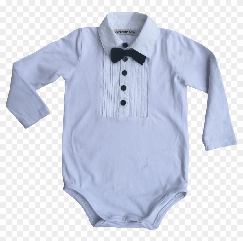 Long Sleeve White Dress Shirt Onesie - Sleeve Clipart