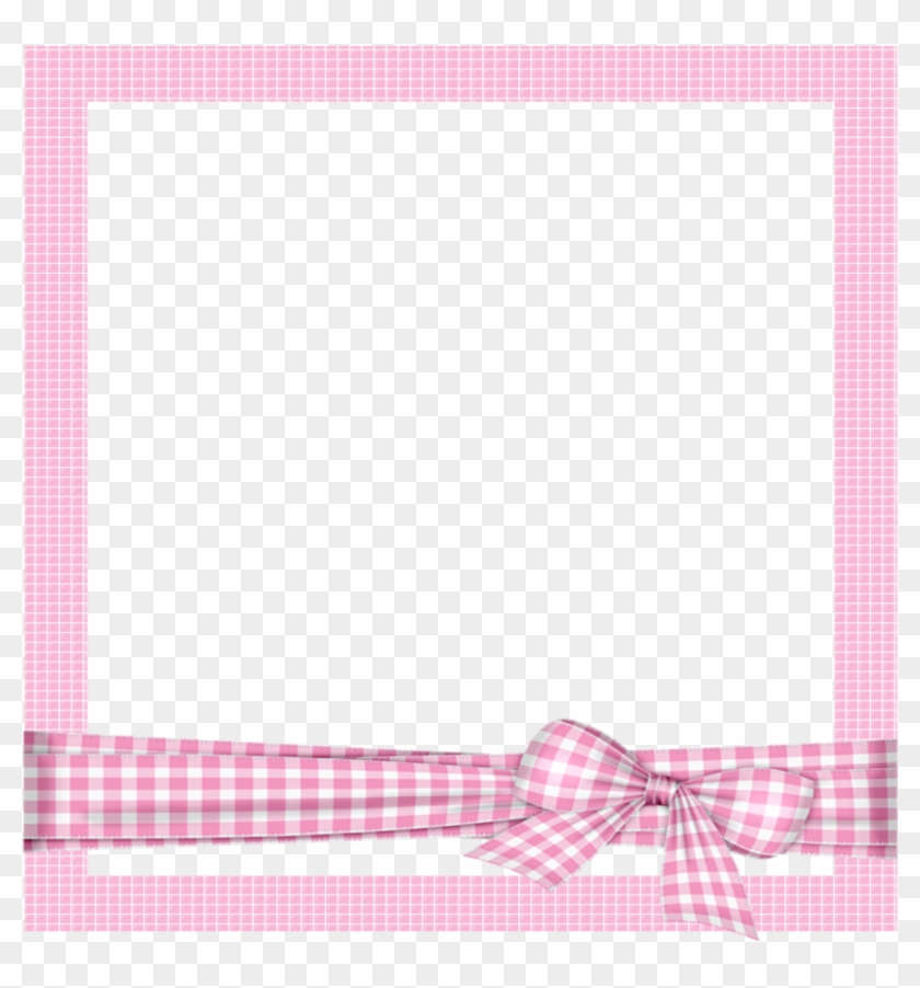 Mq Pink Bow Frame Frames Border Borders - Pink Cartoon Photo Frame Clipart #4033627