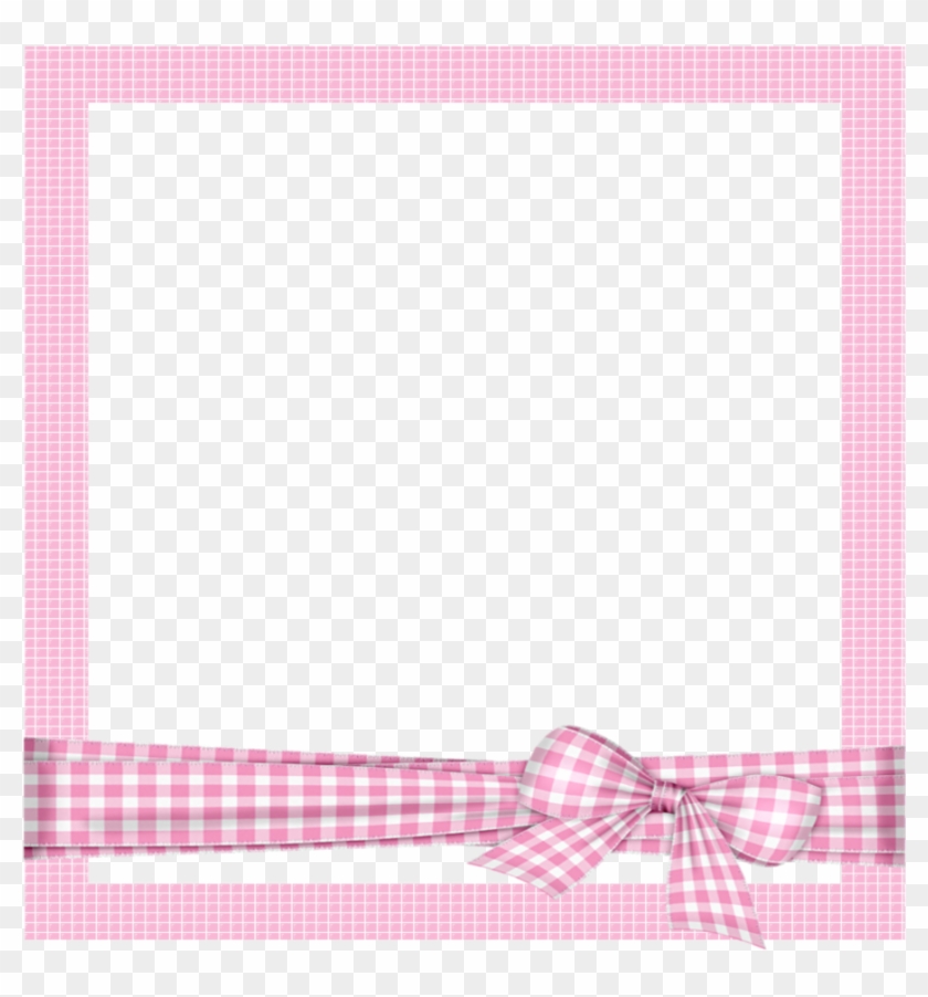 Mq Pink Bow Frame Frames Border Borders - Pink Cartoon Photo Frame Clipart