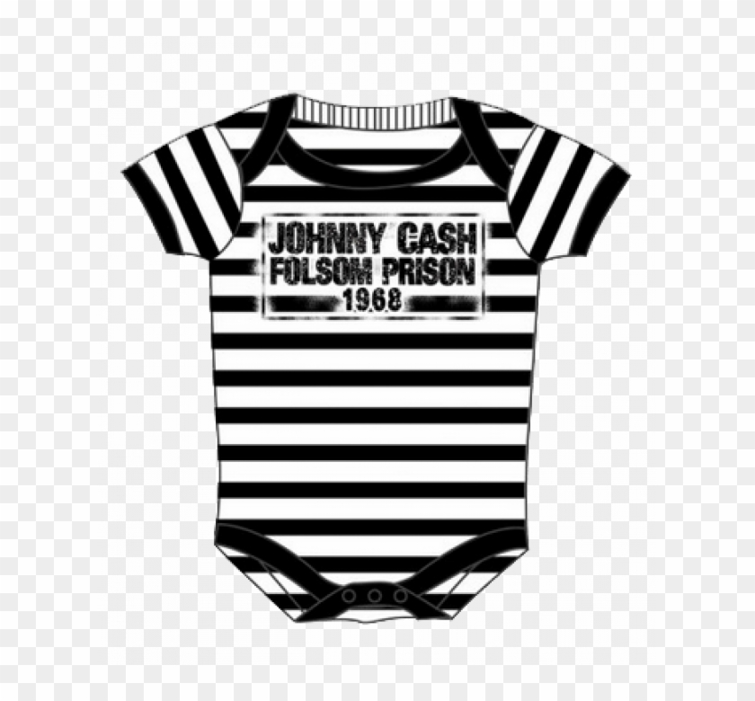 Johnny Cash Onesie Folsom Stripes Baby - Johnny Cash Onesie Clipart