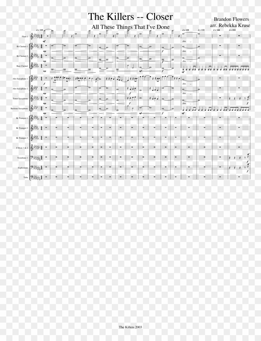 The Killers Closer - Ride Samuel R Hazo Bass Clarinet Clipart #4033912