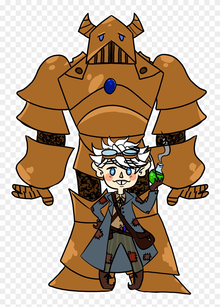 Zilver And Kronk A Tiny Gnome Artificer/alchemist And - Cartoon Clipart #4033936
