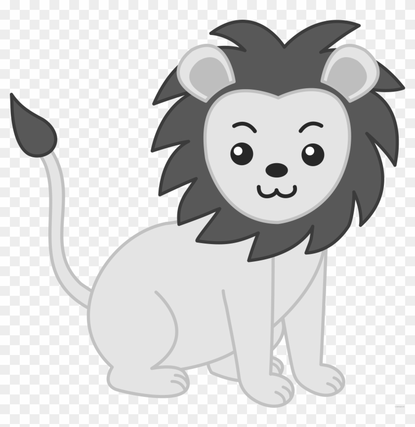 Lion And Basketball Png Black White - Lion Cartoon Clipart Black And White Transparent Png #4034329