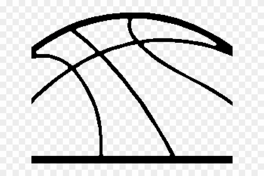 Half Basketball Black And White Clipart