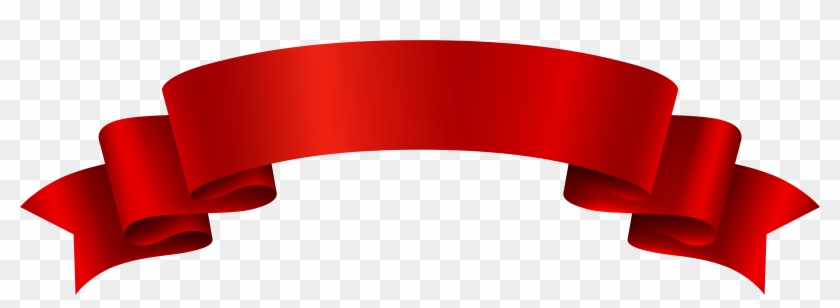 Curly Ribbon Silhouette - Red Deco Banner Png Clipart