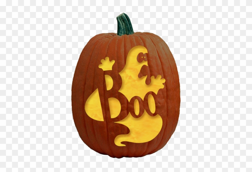 A Ghostly Greeting Pumpkin Carving Pattern - Jack-o'-lantern Clipart #4036121