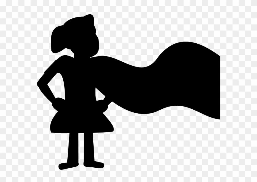 Girl Silhouette Superhero Clipart - Png Download #4036331