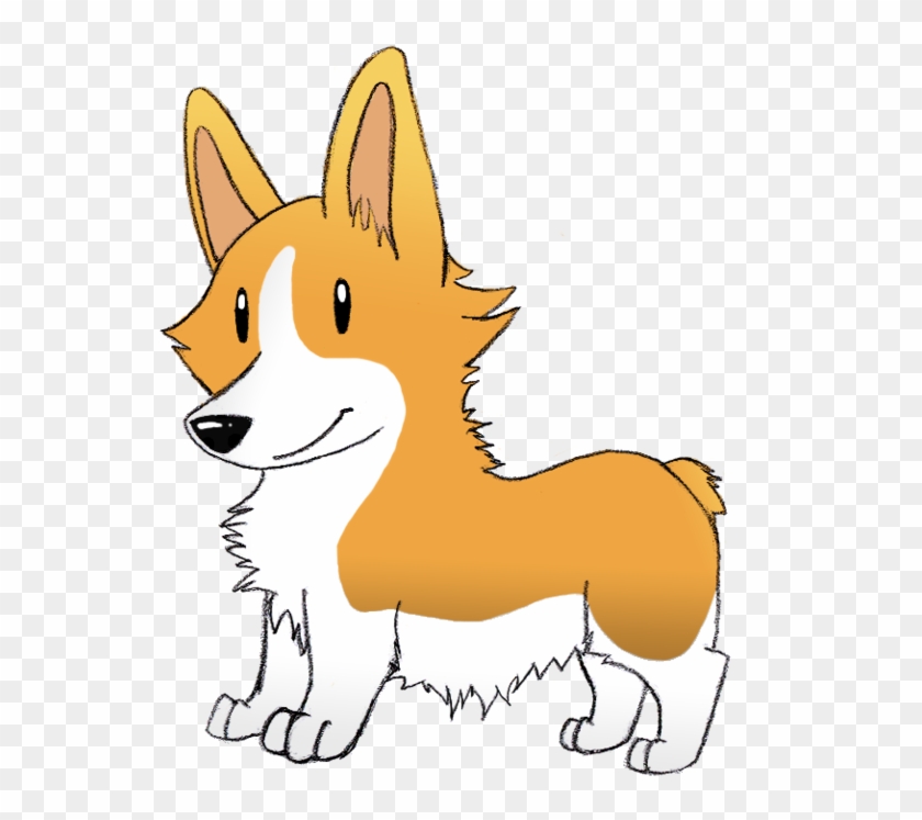 Collection Of Free Corgi Drawing Cartoon Download On - Corgi Cute Drawing Png Clipart #4036554