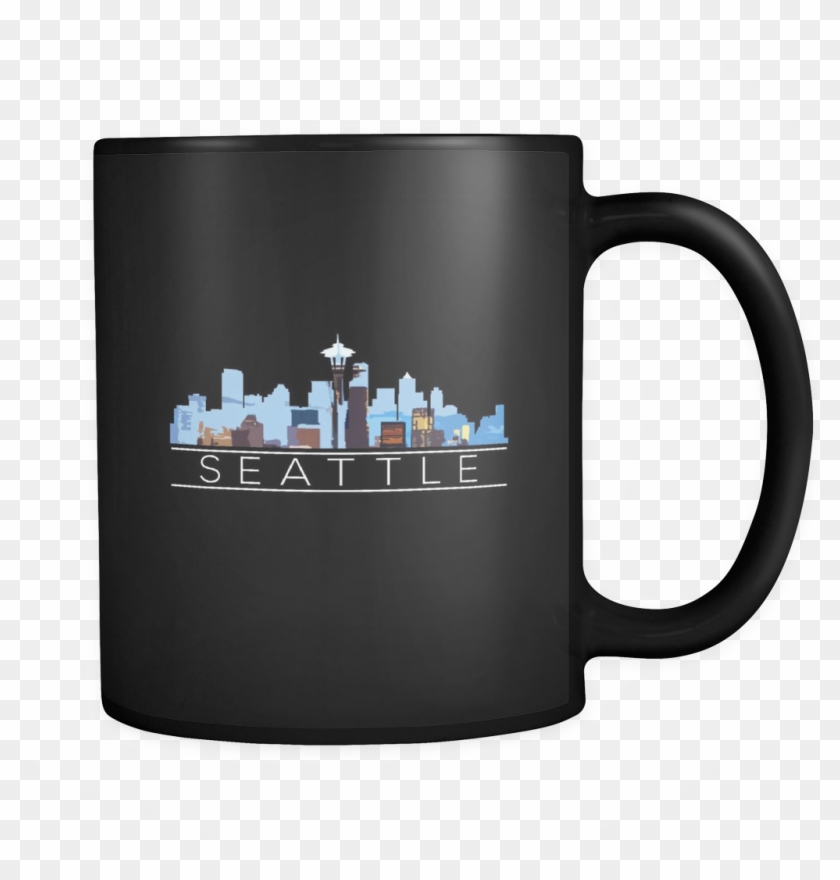 Seattle Washington Downtown City Skyline Souvenir Travel - Black Tea Mugs Clipart