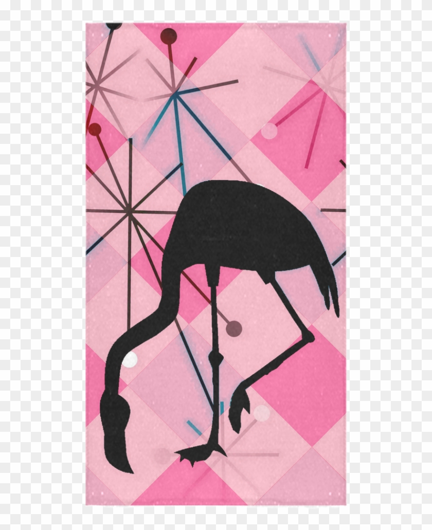 Midcentury Modern Atomic Starburst Retro Diamond Flamingo - Flamingo Clipart