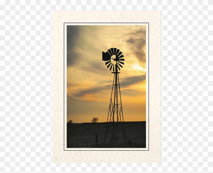 Windmill At Sunset - Windmill Clipart