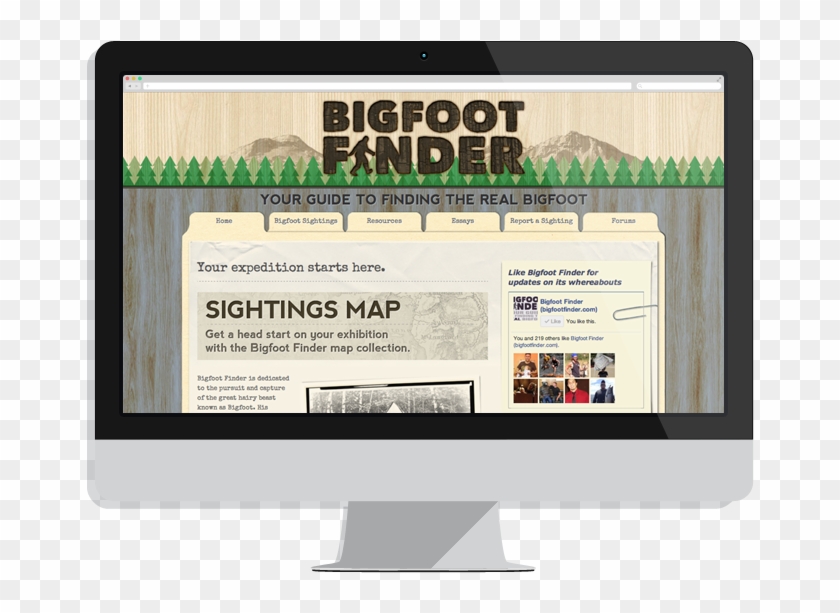 Bigfoot Finder Research Website - Computer Monitor Clipart