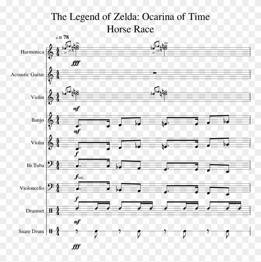 The Legend Of Zelda - Go Go Power Rangers Partitura Piano Clipart #4040107