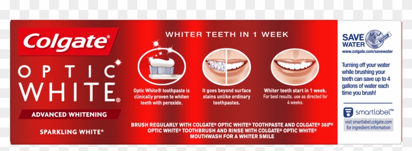 Colgate Optic White Whitening Toothpaste, Sparkling - Colgate Clipart