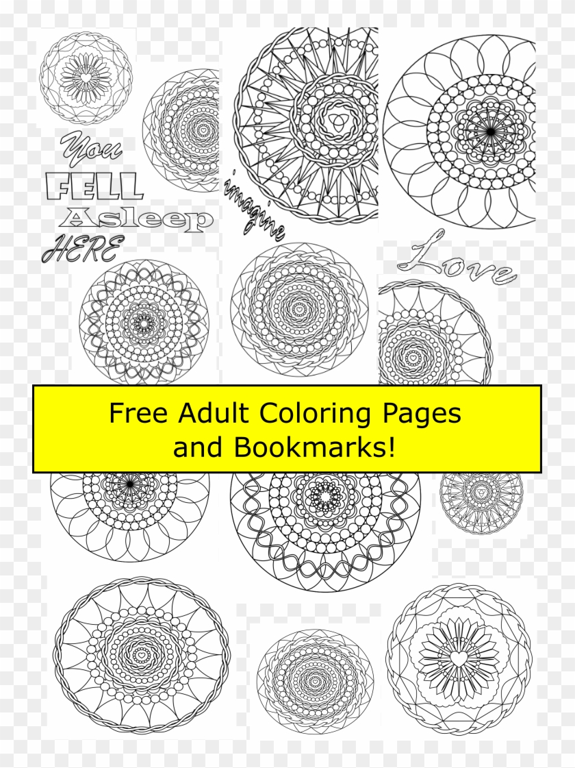 Free Adult Coloring Pages And Bookmarks - Circle Clipart #4044613