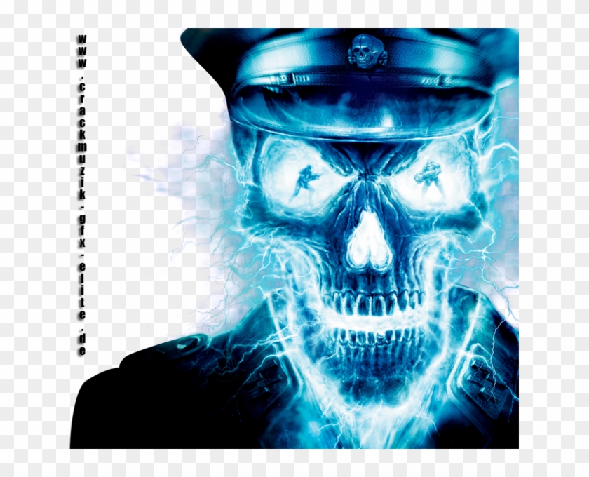 Wolfenstein - Skull With Blue Fire Clipart