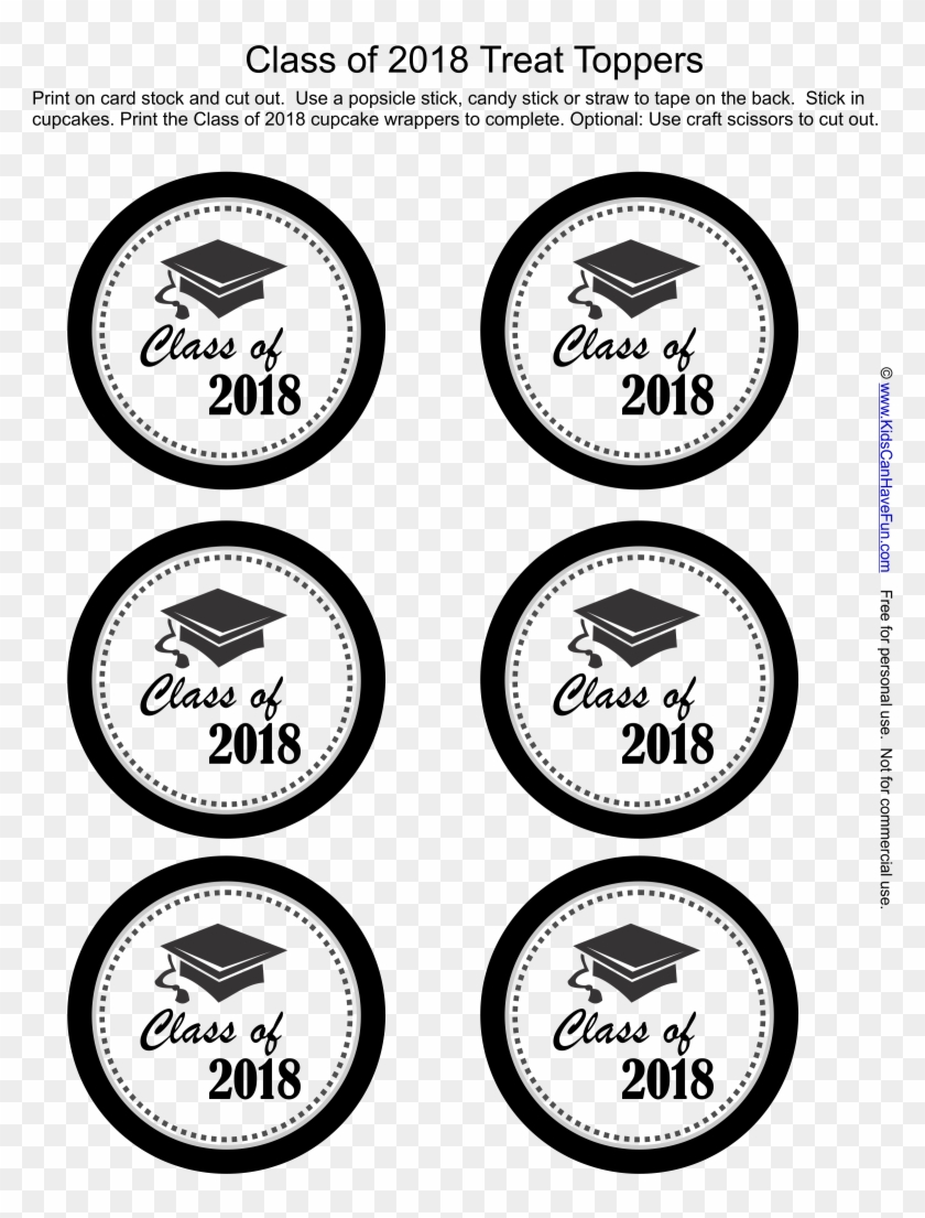 Class Of 2018 Cupcake Toppers Free Printable Graduation Cupcake