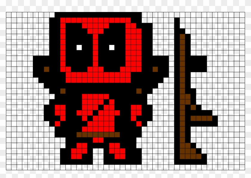Deadpool Pixel Art Template 46555 - De Pixeles De Deadpool Clipart #4046000