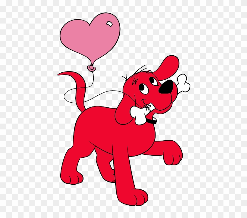 Clifford The Big Red Dog With A Bone Clipart