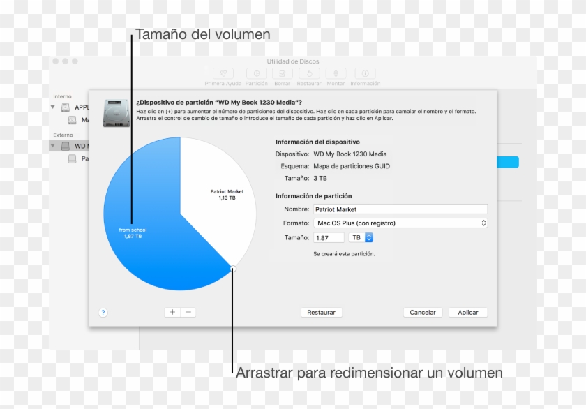 Disco Físico Con Dos Particiones - Macos Disk Utility Partition Clipart