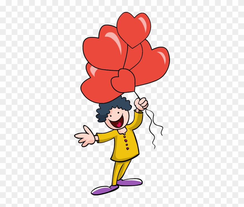 Clip Art Love Hearts Bond Valentines Day Strings Boy - Cartoon - Png Download
