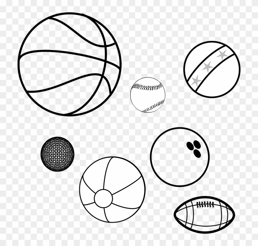 Balls Sports Balls Game Balls Basketball Baseball - Coloring Picture Of Balls Clipart #4047666