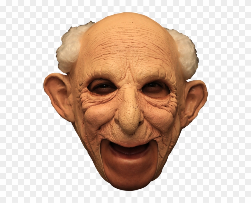 Adult Gus Old Man Grandpa Chinless Full Latex Mask - Masks With Mouth Open Clipart #4047736