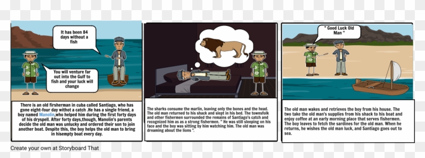 The Old Man And The Sea - Cartoon Clipart #4047995