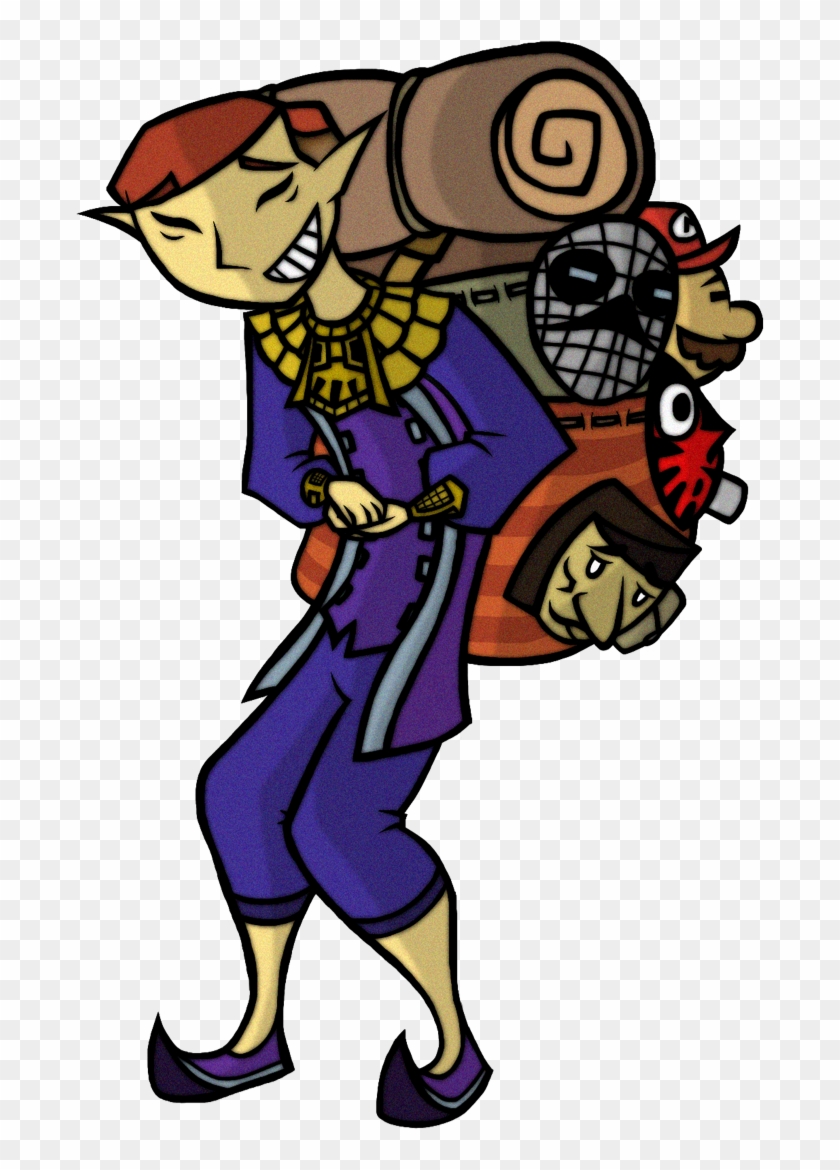 Happy Mask Salesman - Cartoon Clipart