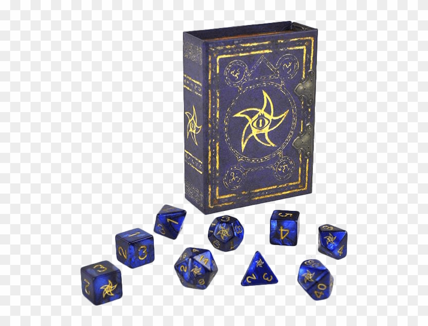Elder Dice Blue Star Elder Sign Polyhedral Set Components - Elder Dice Set Blue Astral Star Clipart