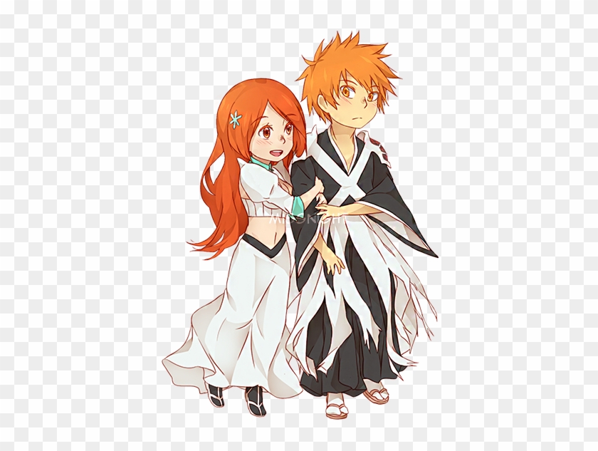 Ichigo X Orihime Ichigo And Orihime, Kuchiki Rukia, - Cartoon Clipart