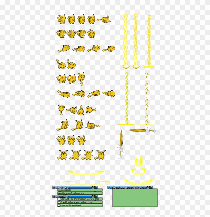 2d Sprite Sheet Pikachu Clipart #4050105