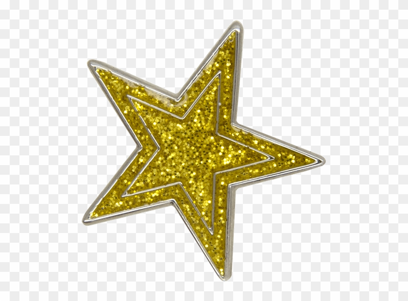Glitter Star Pin, Gold/silver - Yin And Yang Stars Clipart