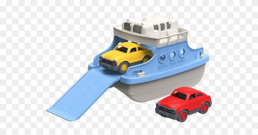 Green Toys Recycled Plastic Ferry Boat With Cars - Green Toys Clipart #4050442