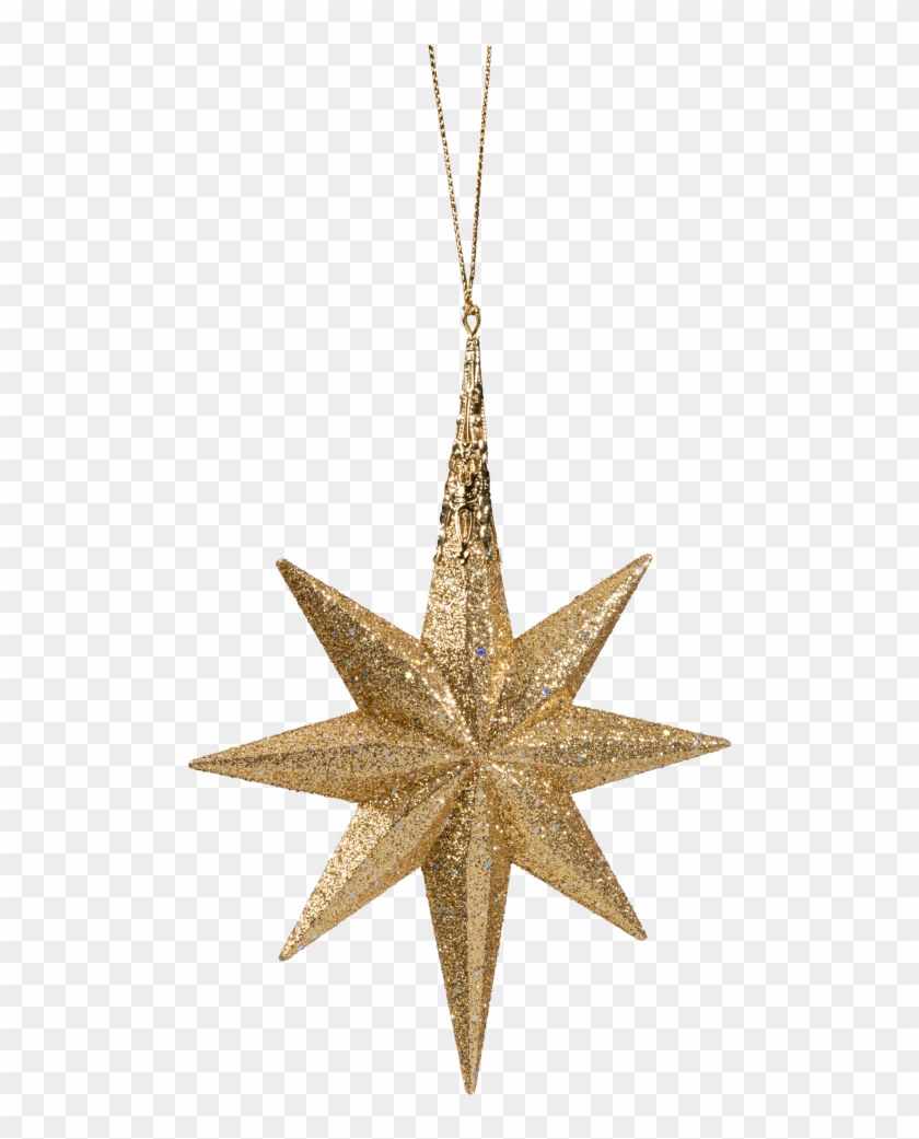 Gold Glitter Star Png - Star Ornament Clipart #4050618