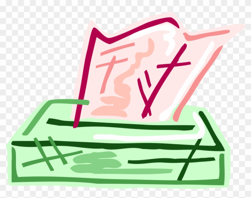 Vector Illustration Of Box Of Kleenex Facial Tissue Clipart