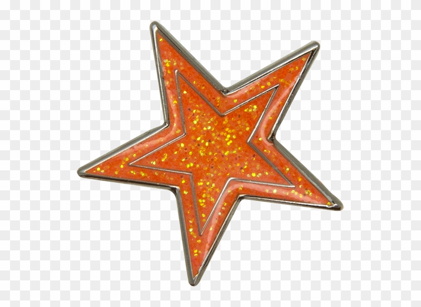 Star Pin, Light Orange Glitter/silver - 2nd Amendment Molon Labe Tattoo Clipart #4051150