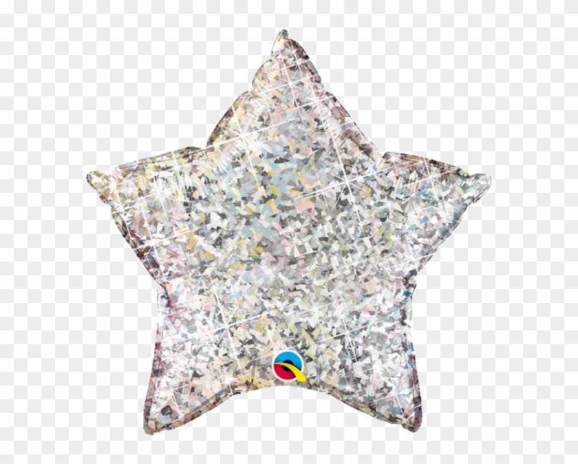 20″ Holographic Silver Star Foil Balloon - Silver Star Balloon Png Clipart #4051440