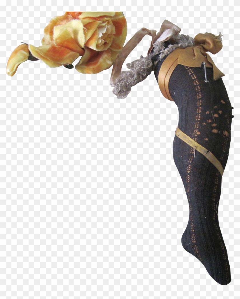 Old Victorian Boudoir Burlesque Woman's Leg Sewing - Illustration Clipart