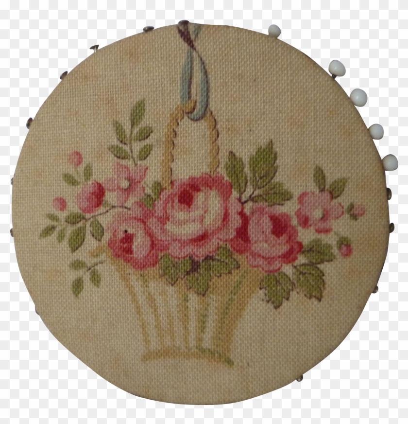 Vintage Sewing Pin Wheel Needle Holder ~ French Cretonne Clipart
