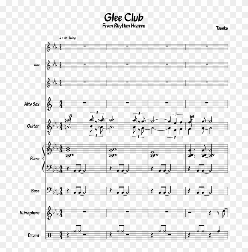 Glee Club - Rhythm Heaven - Sheet Music Clipart #4052046