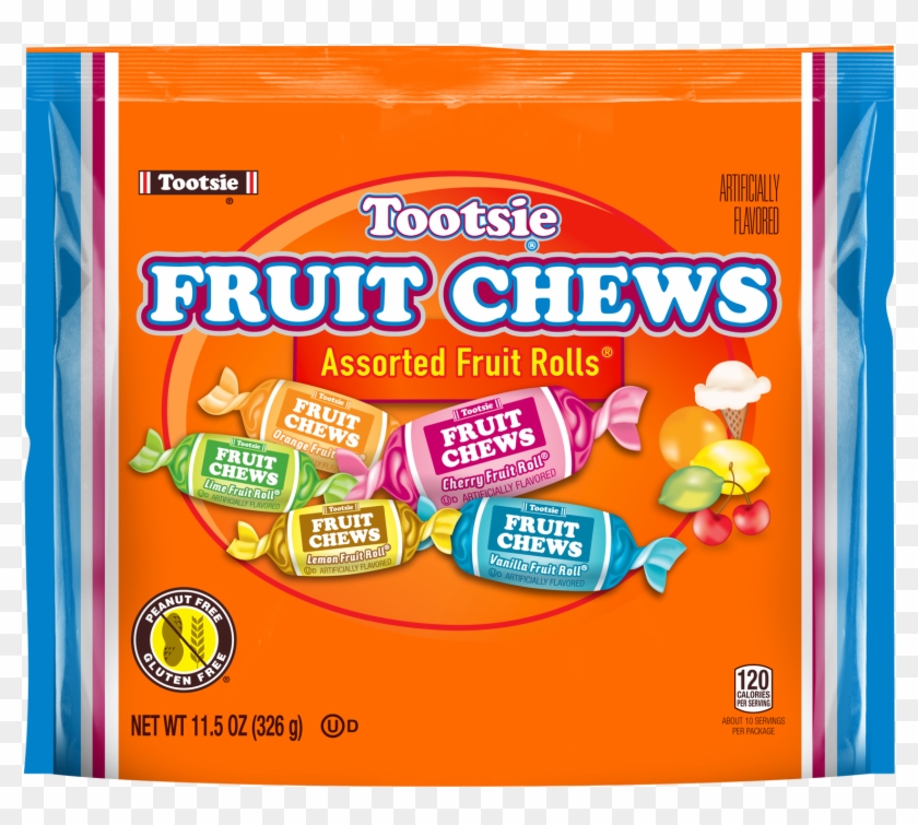 Tootsie Fruit Chews Assorted Fruit Flavored Rolls, - Candy Clipart #4052326